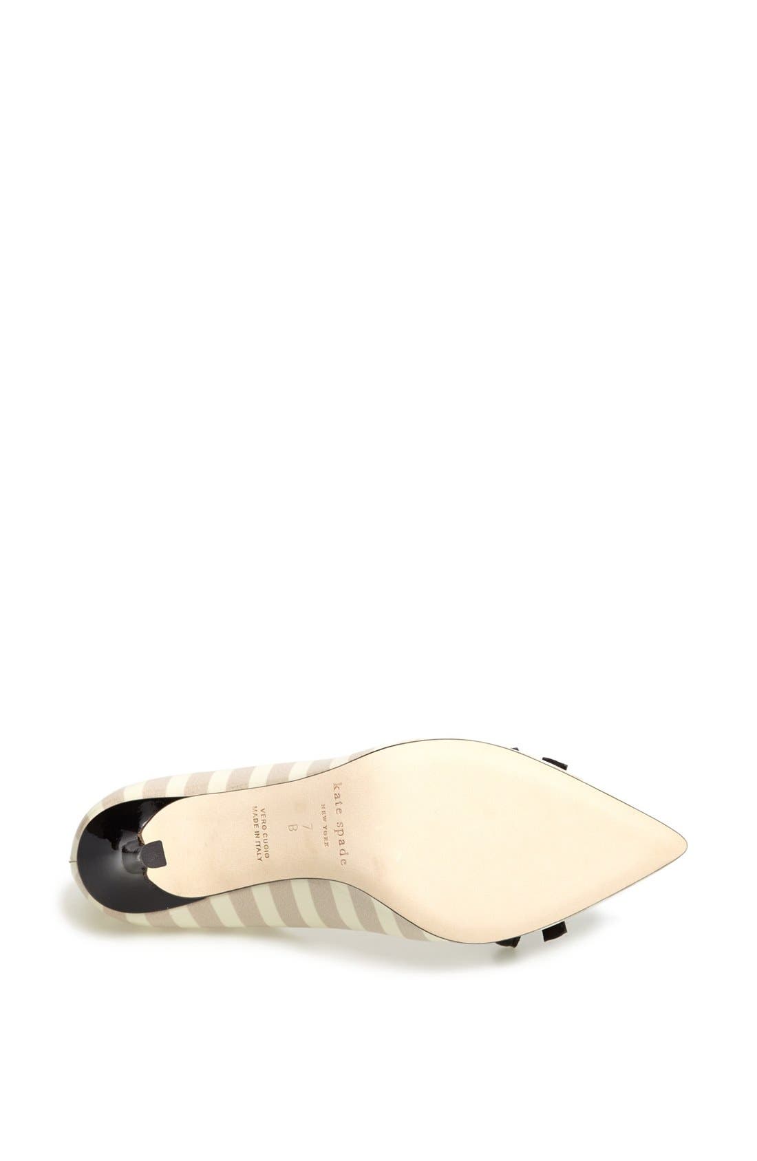 'pietra' leather pump, Alternate, color, LINEN CREAM STRIPE/ BLACK