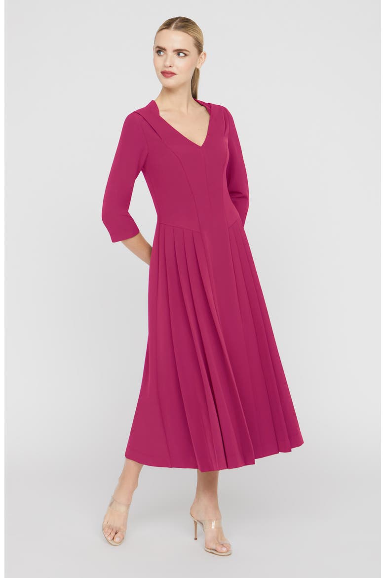 Enola Stretch Crepe Midi Cocktail Dress, Alternate, color, SANGRIA