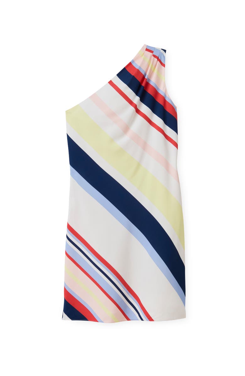Cartolina Samantha One-Shoulder Mini Dress, Alternate, color, Nantucket Stripe
