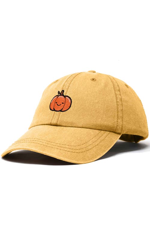 Shop Dalix Baby Pumpkin Embroidered Dad Hat In Washed Gold