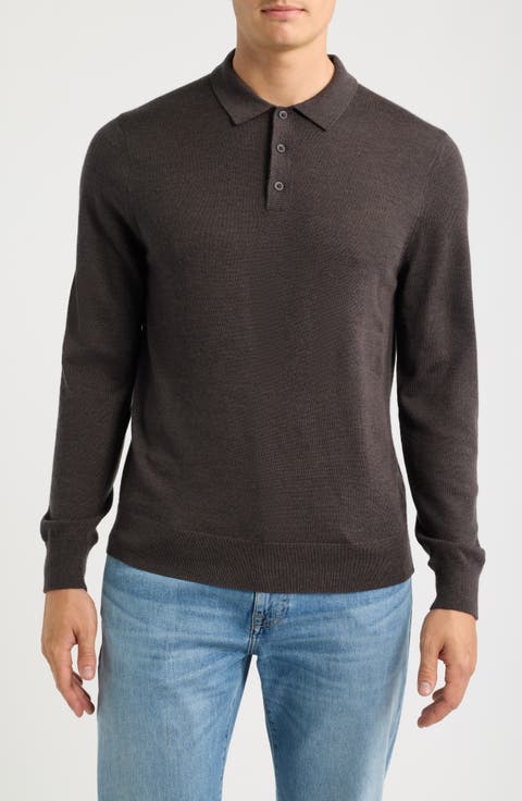 Washable Merino Wool Polo Sweater