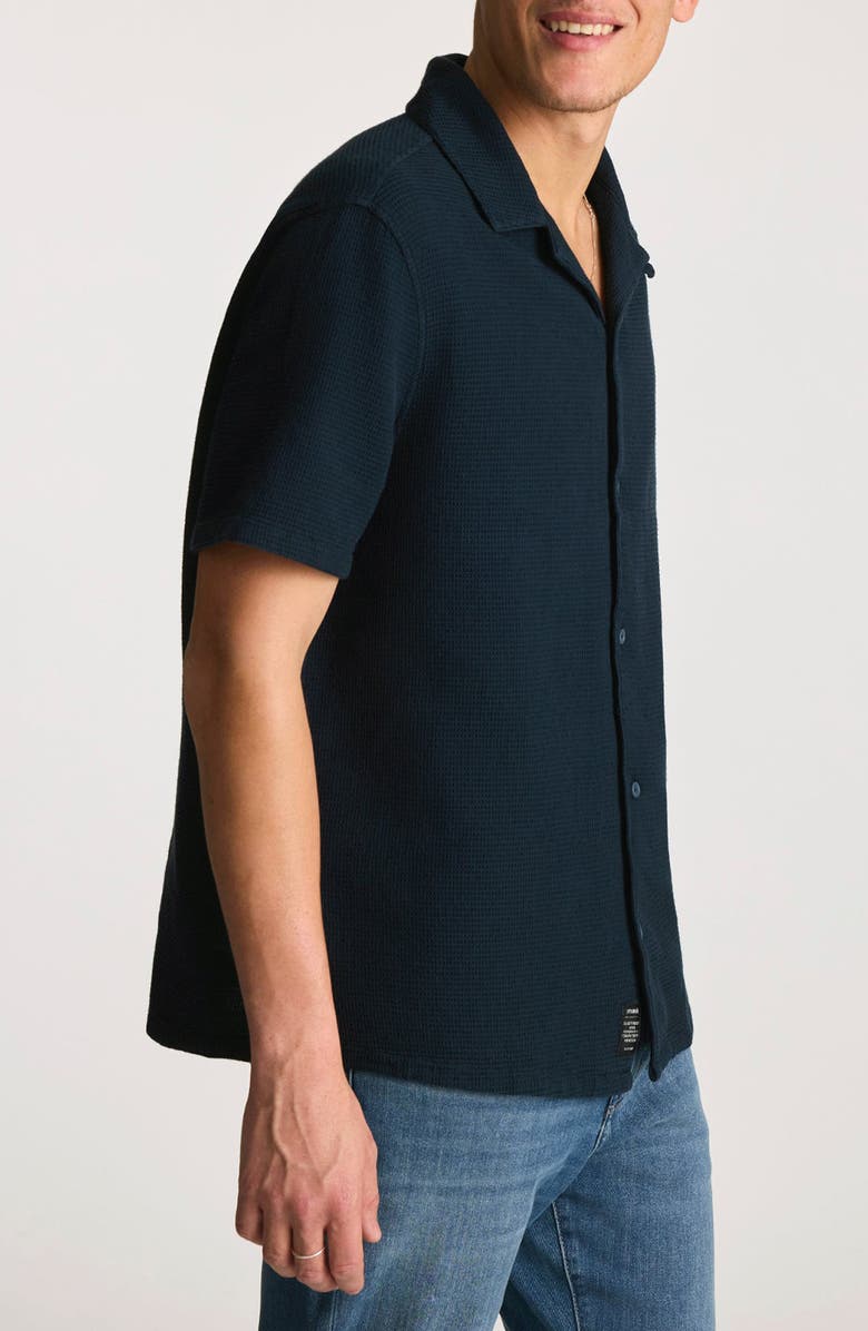 Mavi Jeans Waffle Knit Camp Shirt, Alternate, color, 