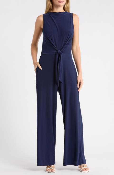 Sleeveless Tie Front Jumpsuit
