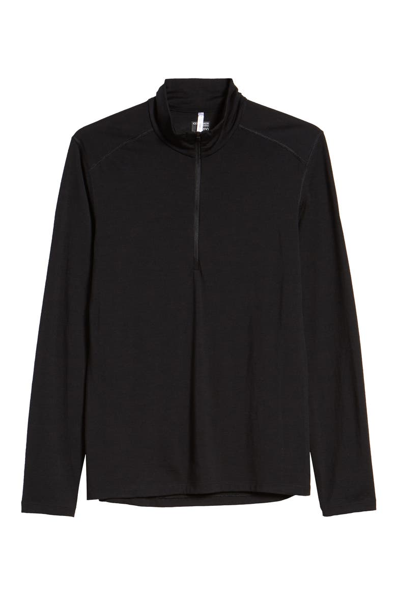 200 Oasis Wool Half Zip Base Layer, Alternate, color, BLACK
