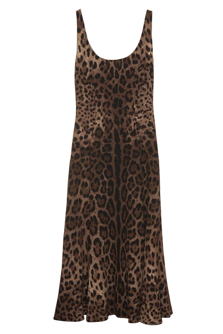 Leopard Print Cady Fit & Flare Dress, Alternate, color, LIGHT BROWN PRINT
