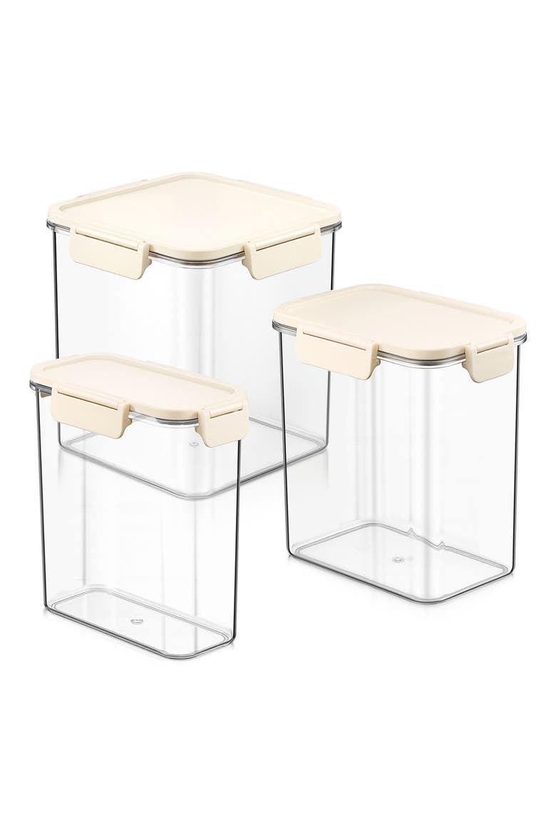 3-Piece Airtight Food Storage Container Set, Main, color, NO COLOR