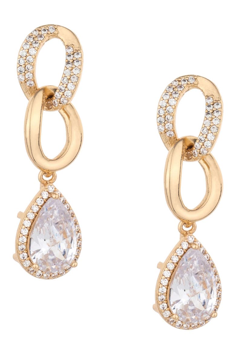 Crystal Drop Earrings, Main, color, GOLD
