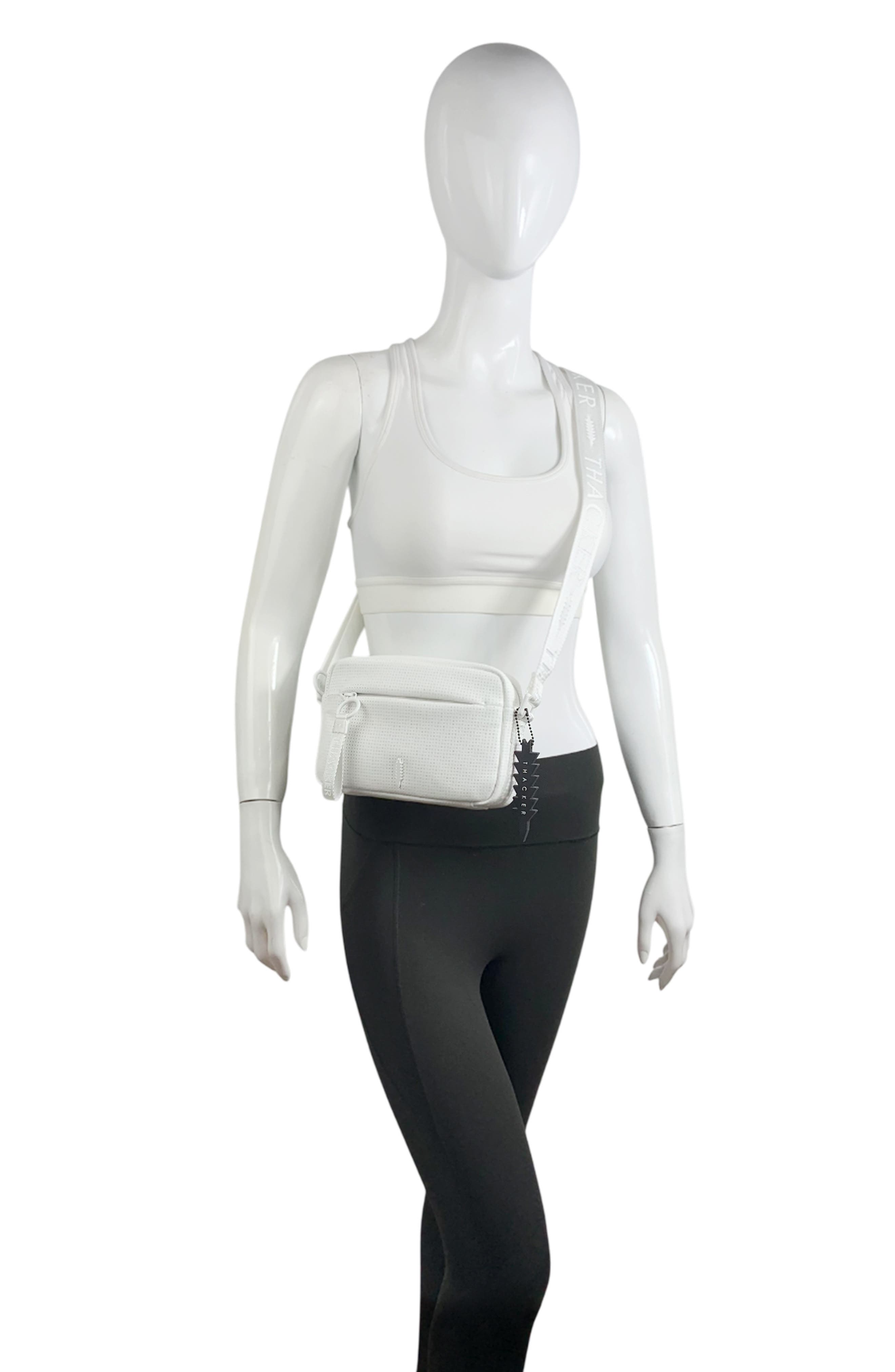 Thacker Ella Faux Leather Camera Bag, Alternate, color, White Perforation