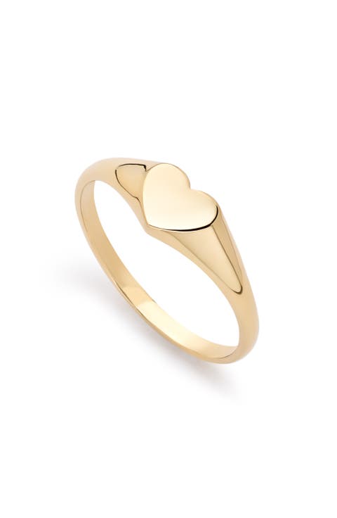 Solid Yellow Gold - Heart Signet Ring