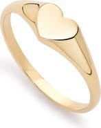 Ana Luisa Solid Yellow Gold - Heart Signet Ring