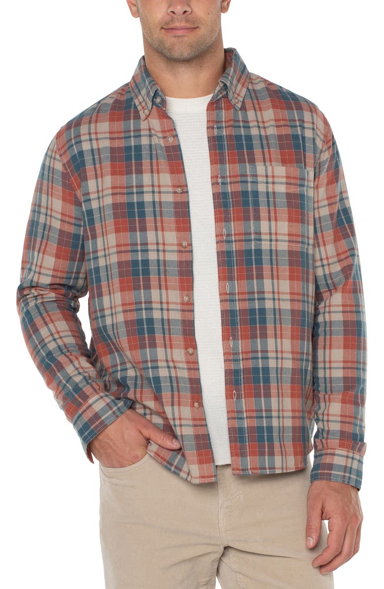 Liverpool Los Angeles Plaid Button-Down Shirt, Alternate, color,