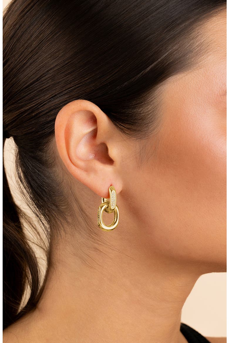 Emerie Pavé Link Drop Earrings, Alternate, color, GOLD