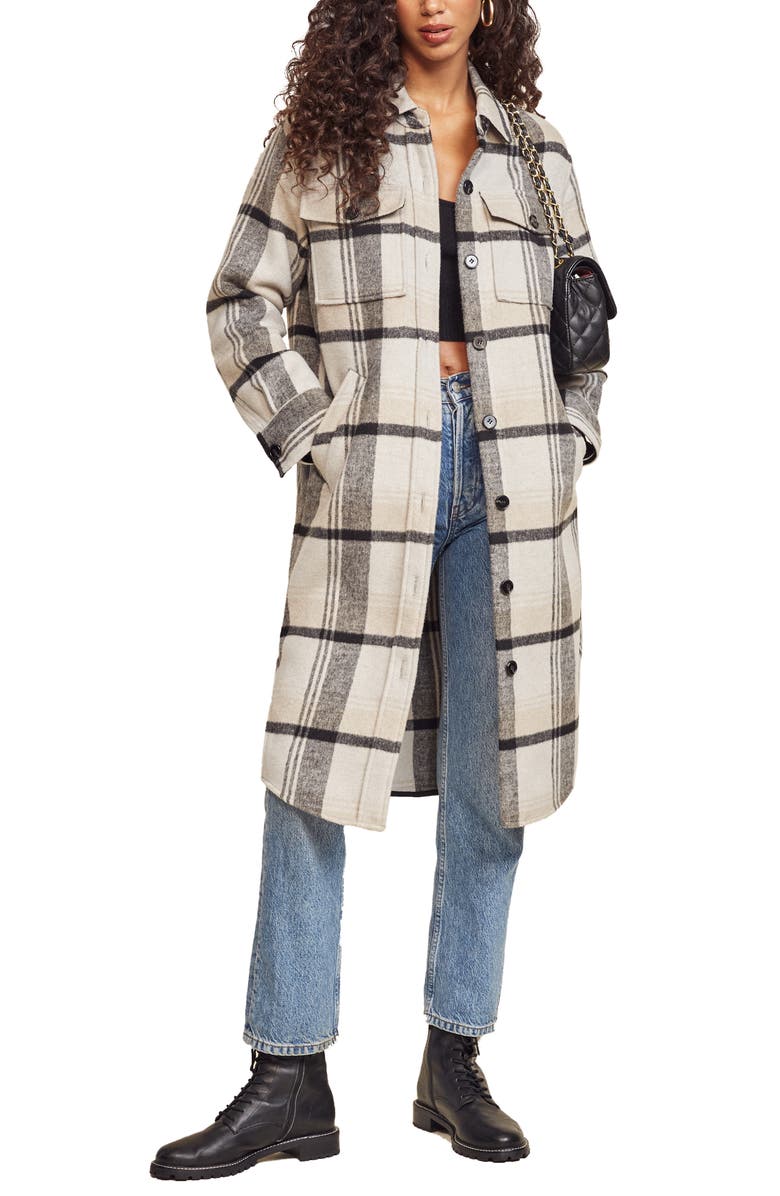 Reformation Ainslie Plaid Coat, Main, color, 