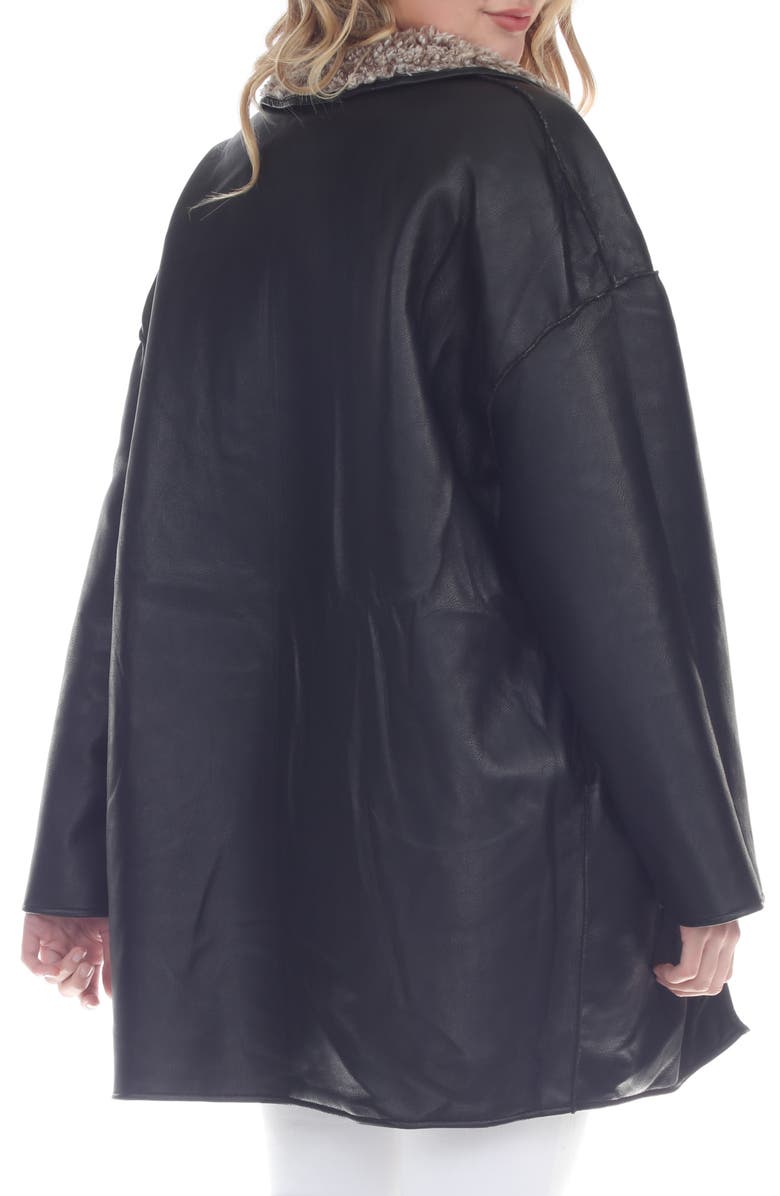 RAIN AND ROSE Water Resistant Reversible Faux Shearling Coat, Alternate, color, Black Multi