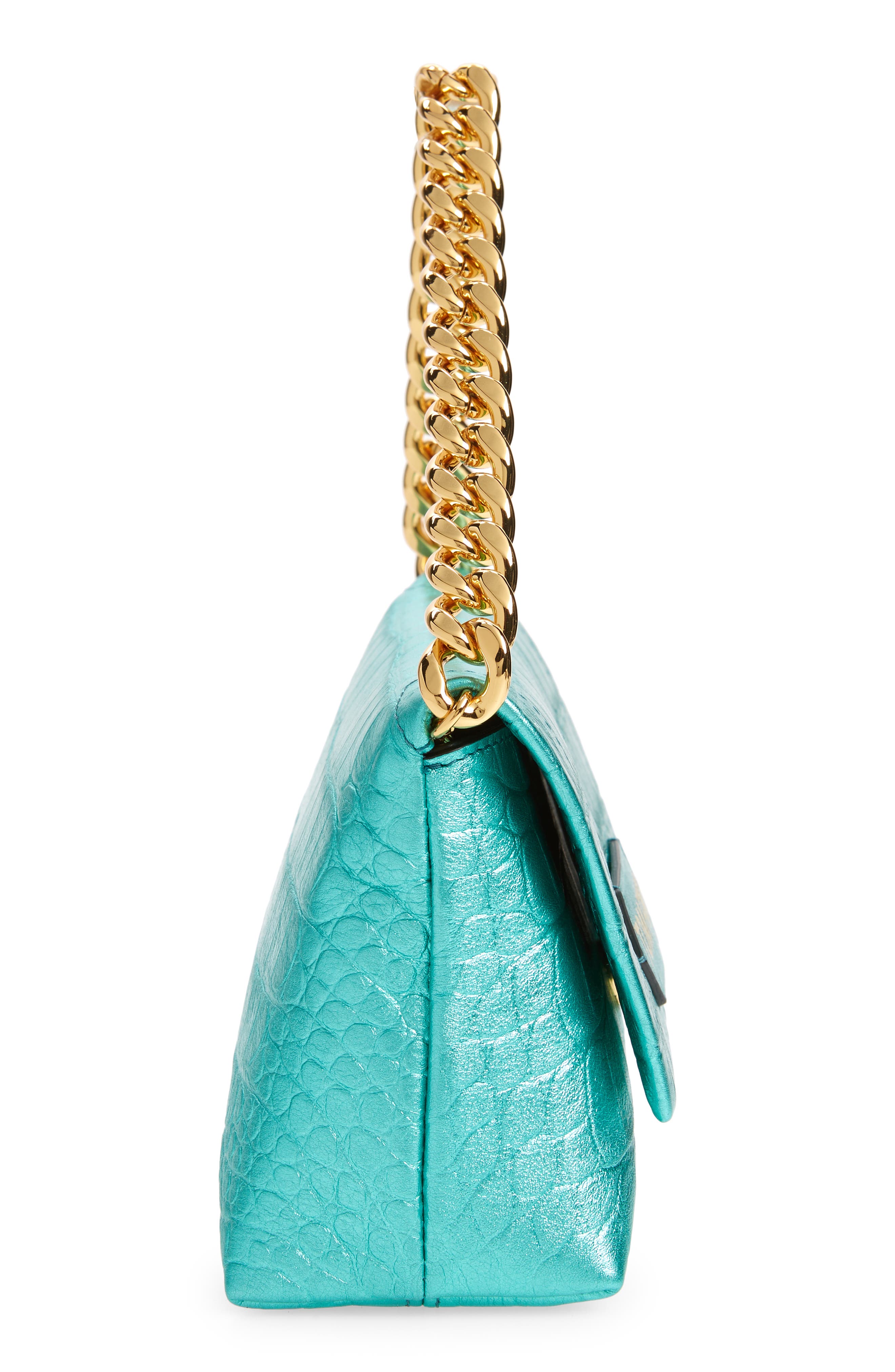 TOM FORD Mini Metallic Croc Embossed Leather Shoulder Bag, Alternate, color, 