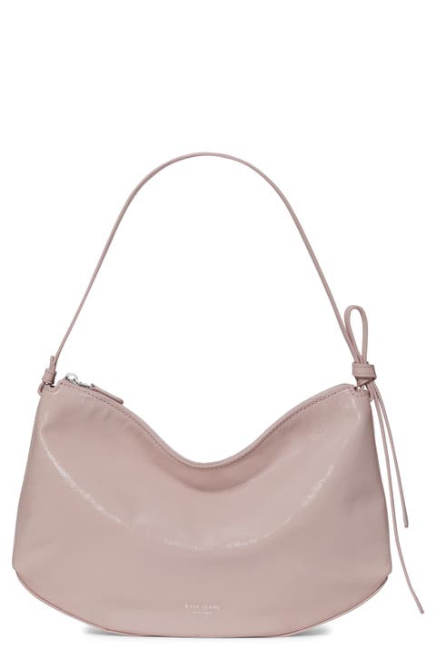 large loop crinkle patent leather shoulder bag