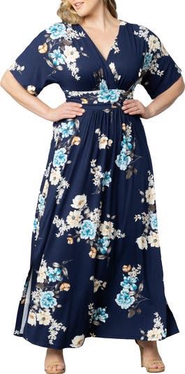 NWT - Kiyonna Plus Size Women's Vienna Maxi Dress in store Sunrise Blossom Print Size