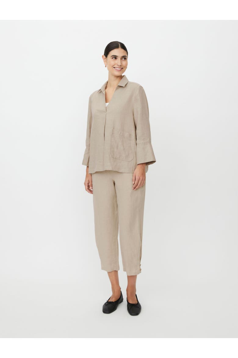 Mapenna Cropped Linen Trousers, Alternate, color, Natural