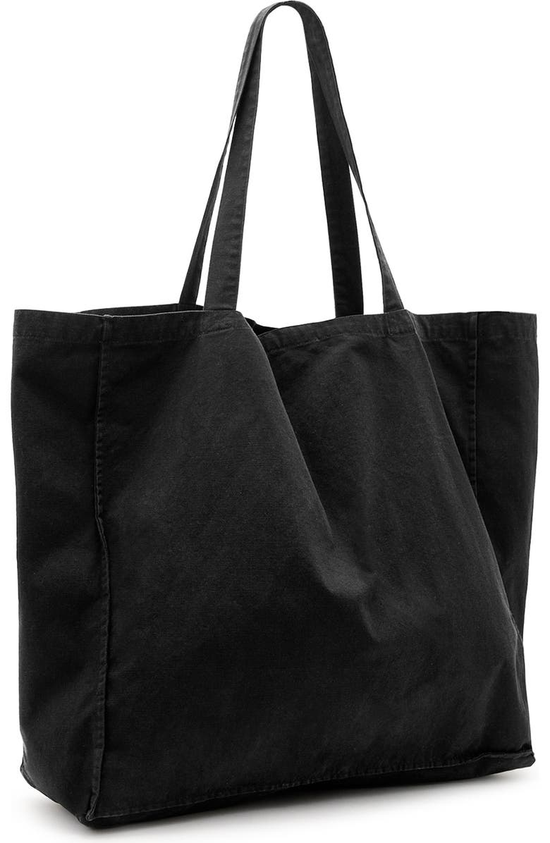 AllSaints Large Biggy Cotton Tote, Alternate, color, Black