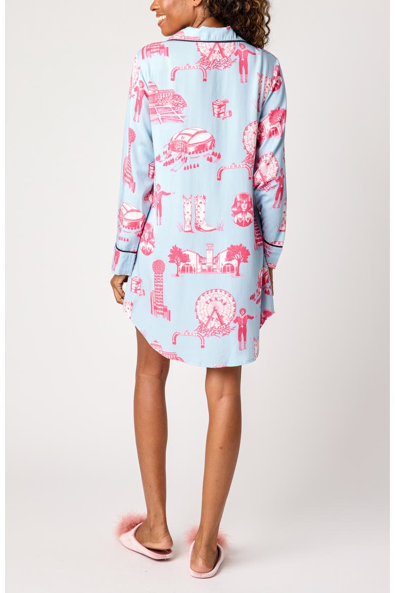 Dallas Toile Sleep Shirt, Alternate, color, Blue