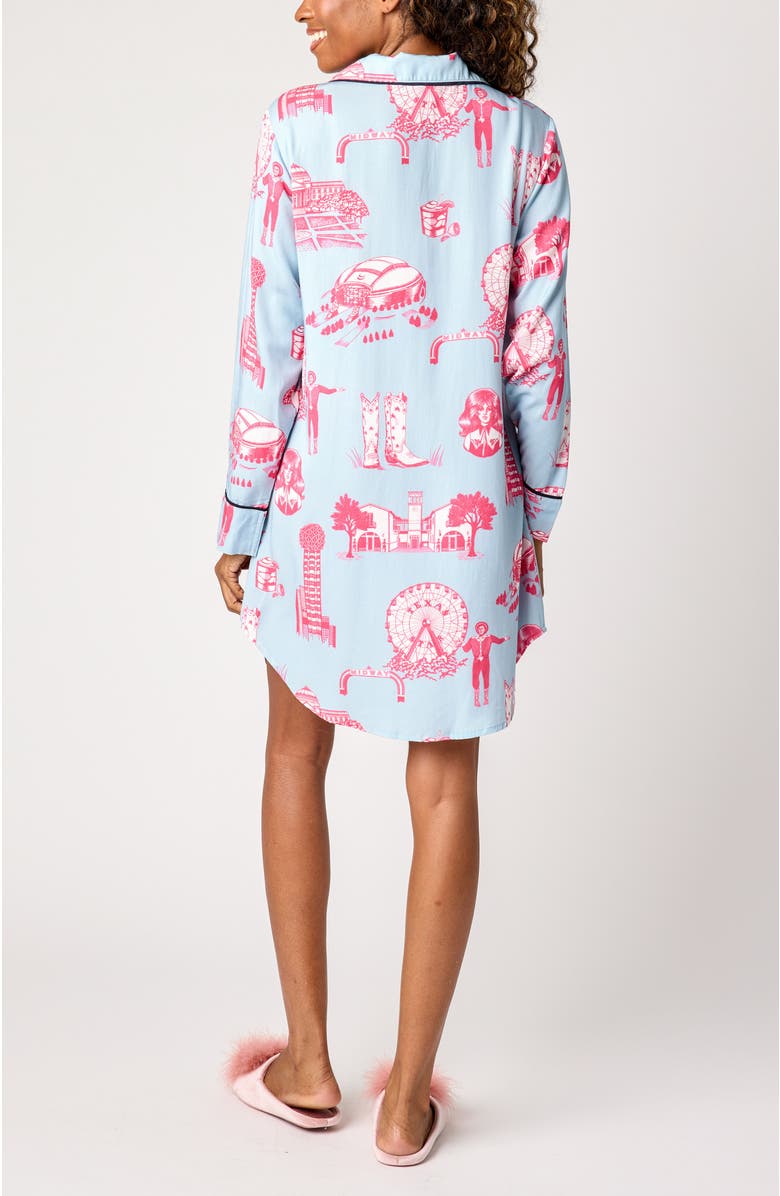 Katie Kime Dallas Toile Sleep Shirt, Alternate, color, Blue