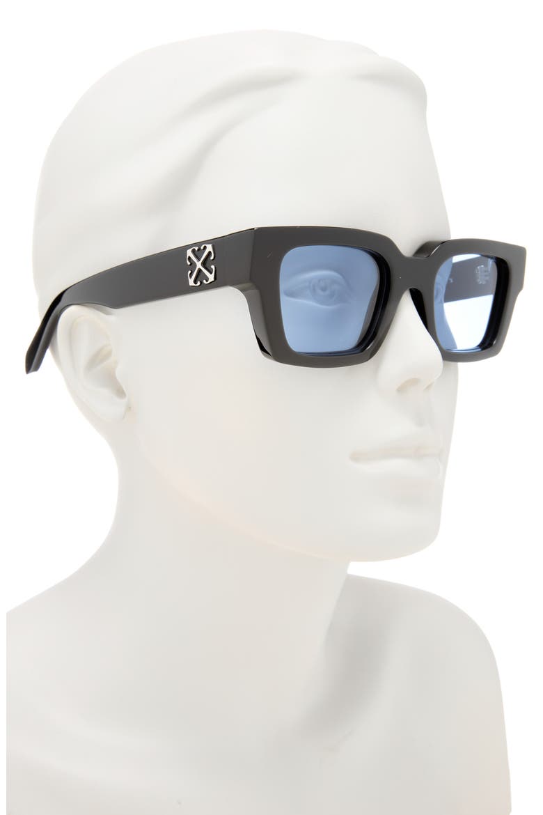 Virgil 50mm Square Sunglasses, Alternate, color, BLACK LIGHT BLUE