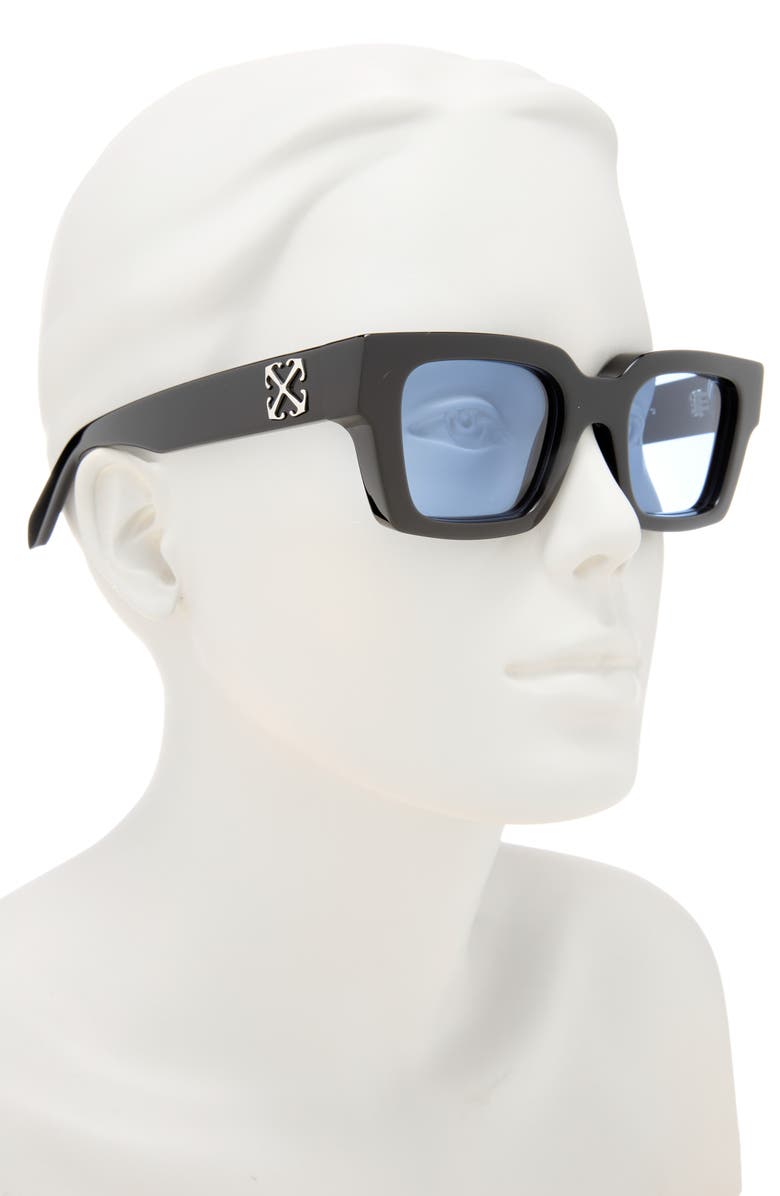 Off-White Virgil 50mm Square Sunglasses, Alternate, color, Black Light Blue