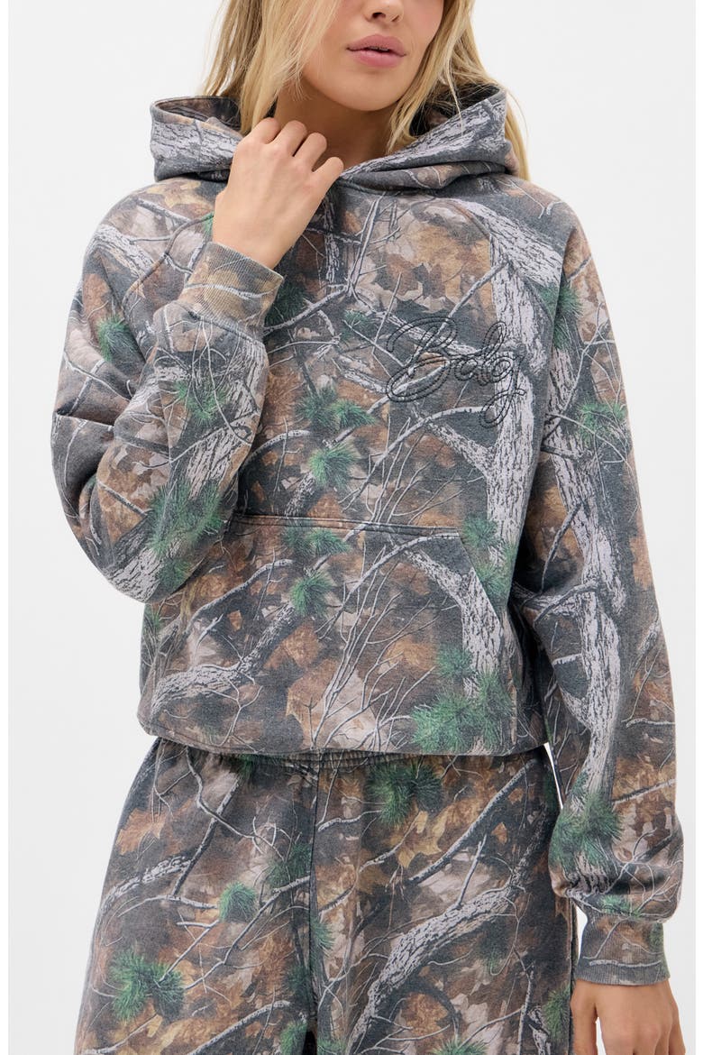 Oversize Camouflage Hoodie, Main, color, BROWN
