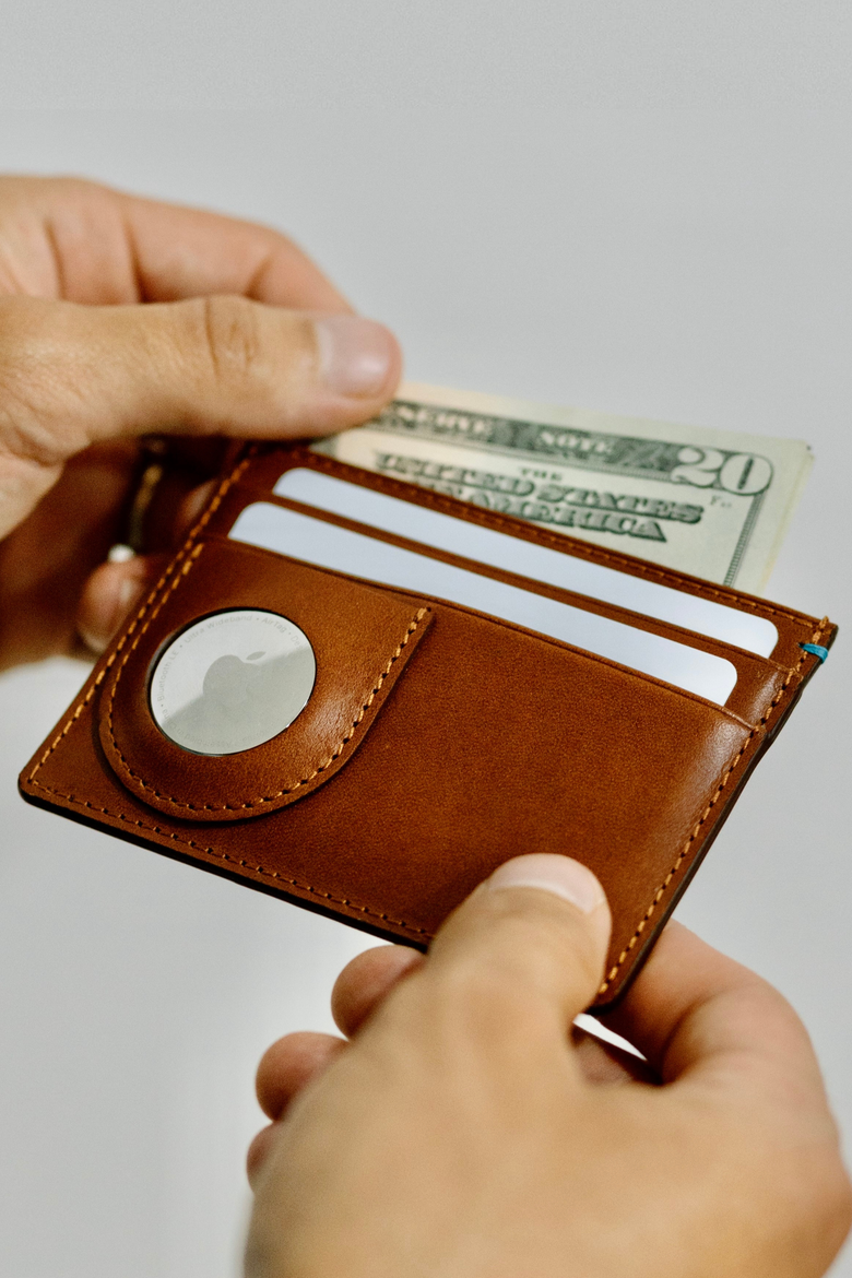 The Toscano Italian Leather AirTag Wallet, Alternate, color, Tuscan Tan