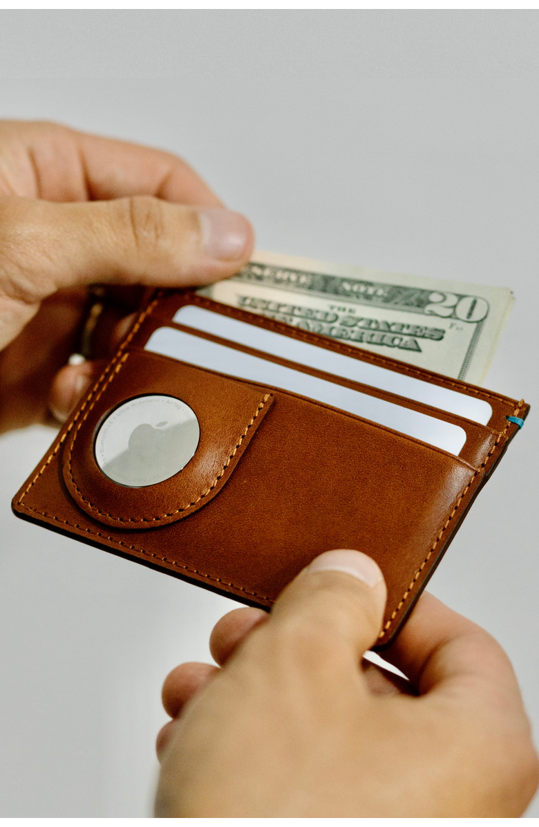 Bluebonnet The Toscano Italian Leather AirTag Wallet, Alternate, color, Tuscan Tan