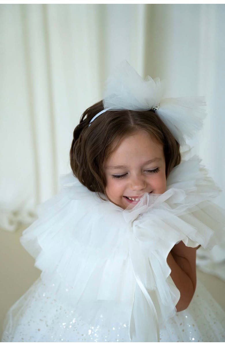 Mini Celebrities Sleveless Sparkle Tulle Dress Set, Alternate, color, 