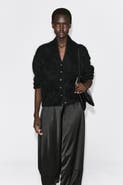 COS Draped Brushed Merino Wool Cardigan