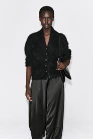 COS Draped Brushed Merino Wool Cardigan