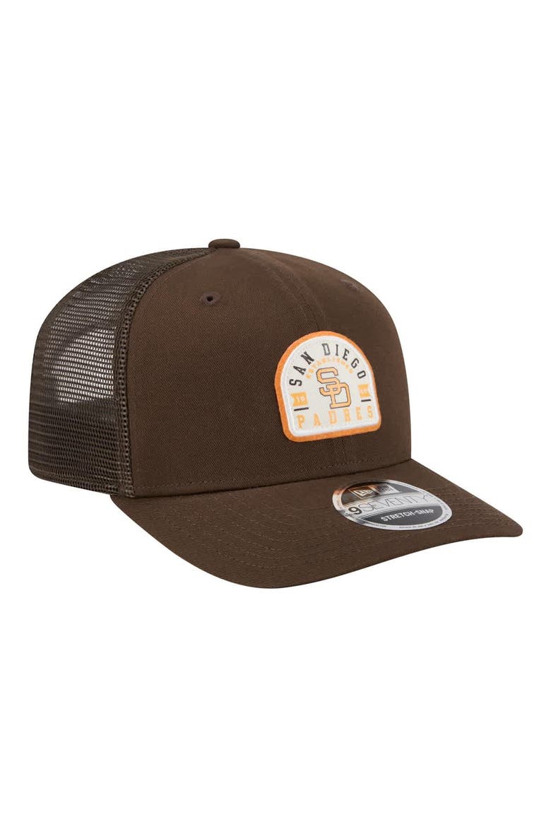 Men's New Era Brown San Diego Padres Throwback Contest 9SEVENTY Adjustable Trucker Hat, Alternate, color, Brown