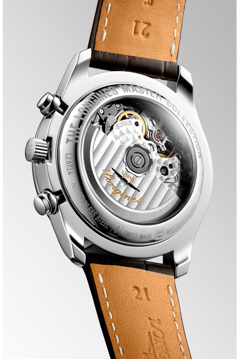 Master Automatic Chronograph Bracelet Watch, 40mm, Alternate, color, WHITE