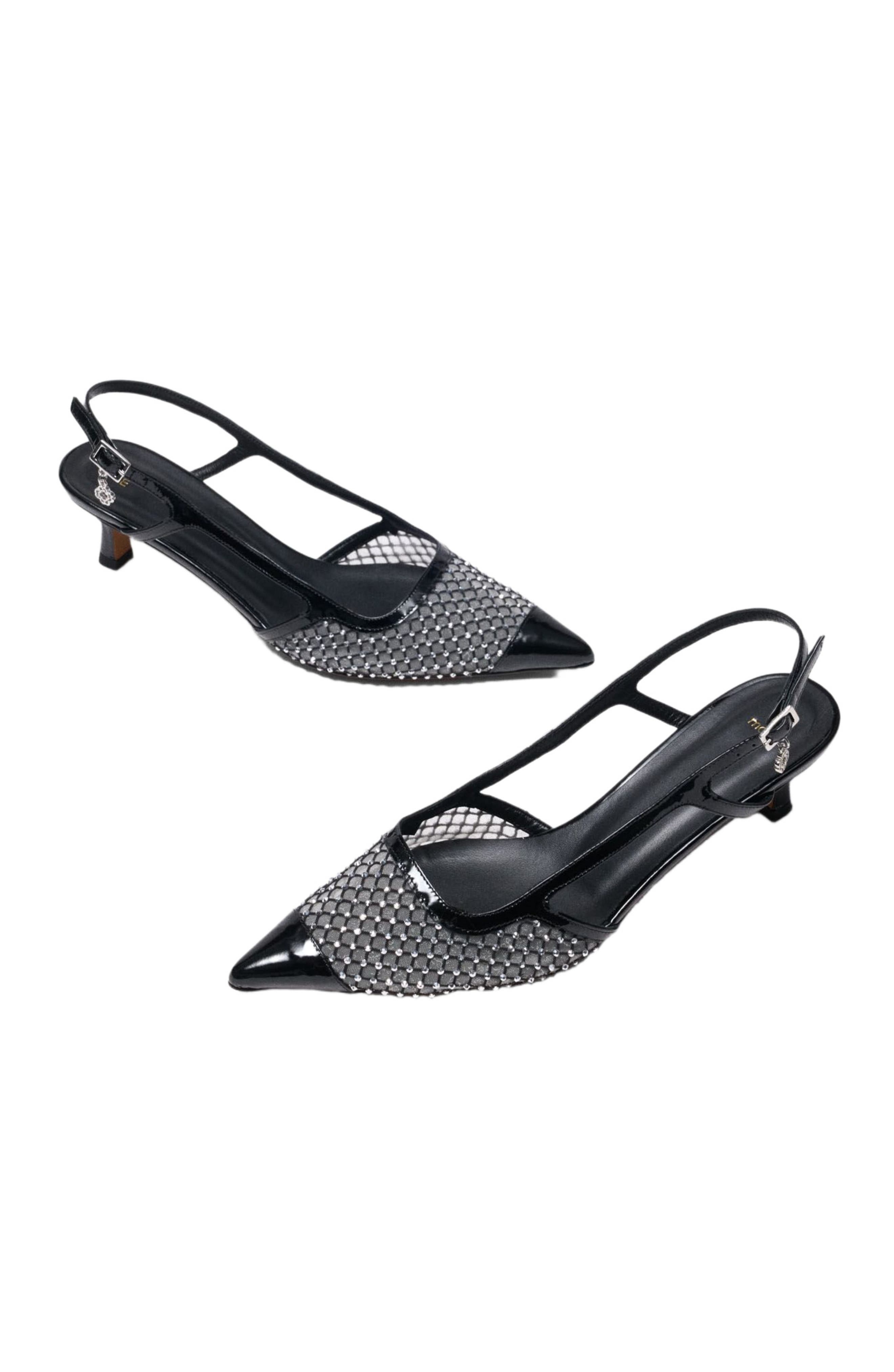 Rhinestone mesh pumps, Alternate, color, Black