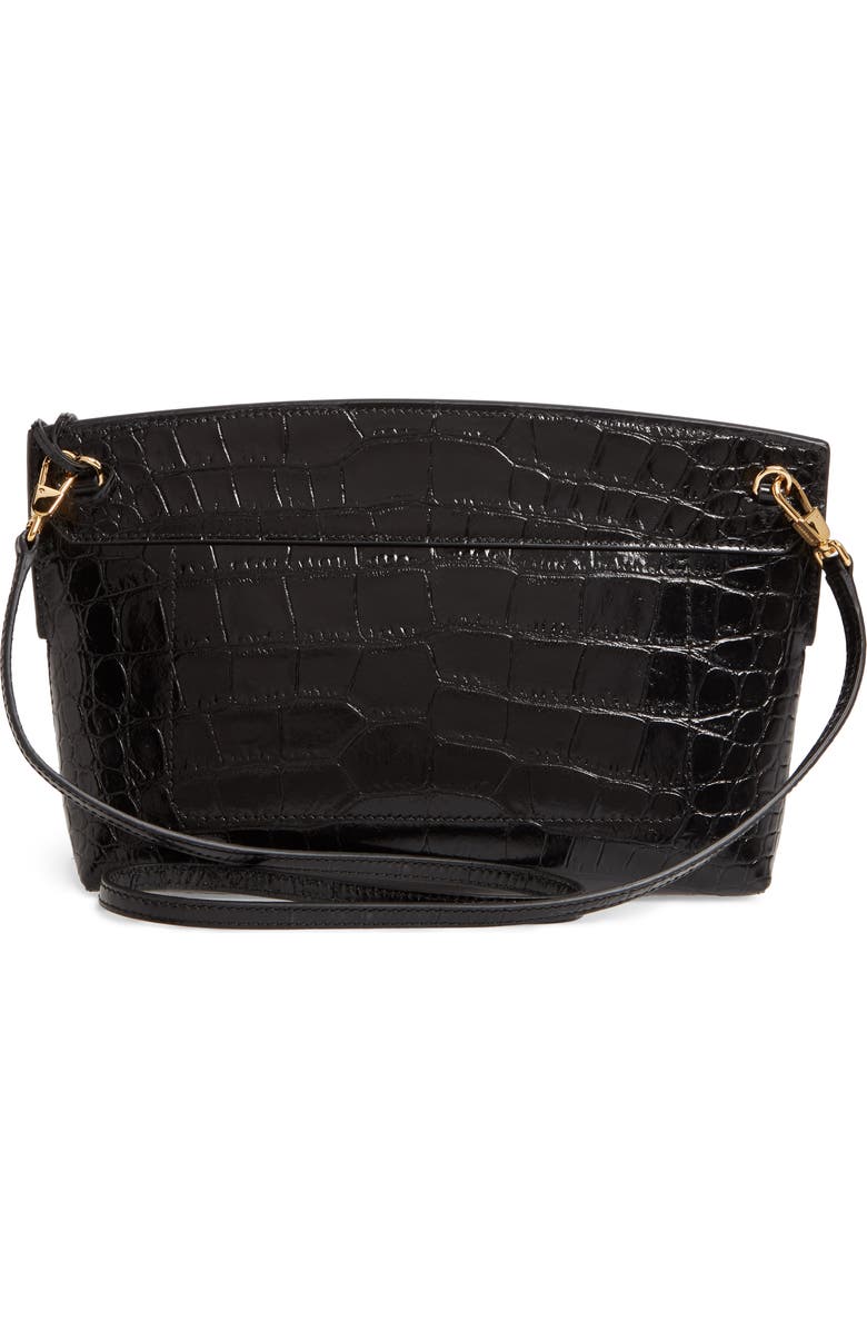 Burberry Society Embossed Leather Clutch, Alternate, color,