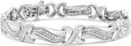 Haus of Brilliance Silver 1 3/4 Cttw Diamond Wave and X Link Tennis Bracelet