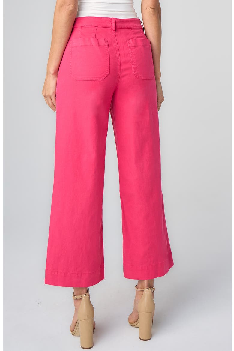 High Waist Patch Pocket Crop Wide Leg Pants, Alternate, color, DIVA PINK