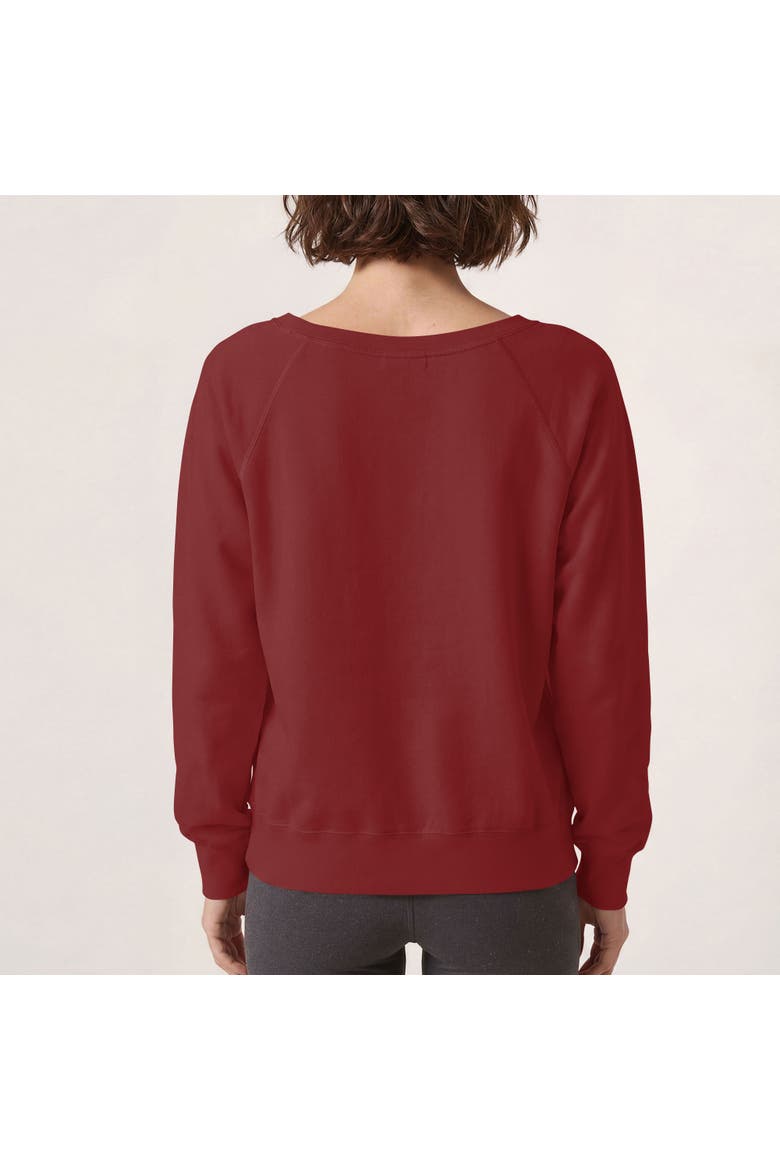Junior's Cheetah Print Minnie Mouse Bow Long Sleeve Crewneck Sweatshirt, Alternate, color, Scarlet