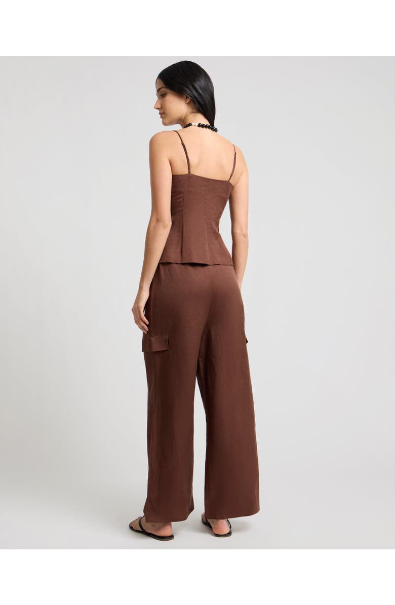 Onia Air Linen Cargo Pant, Alternate, color, Brown