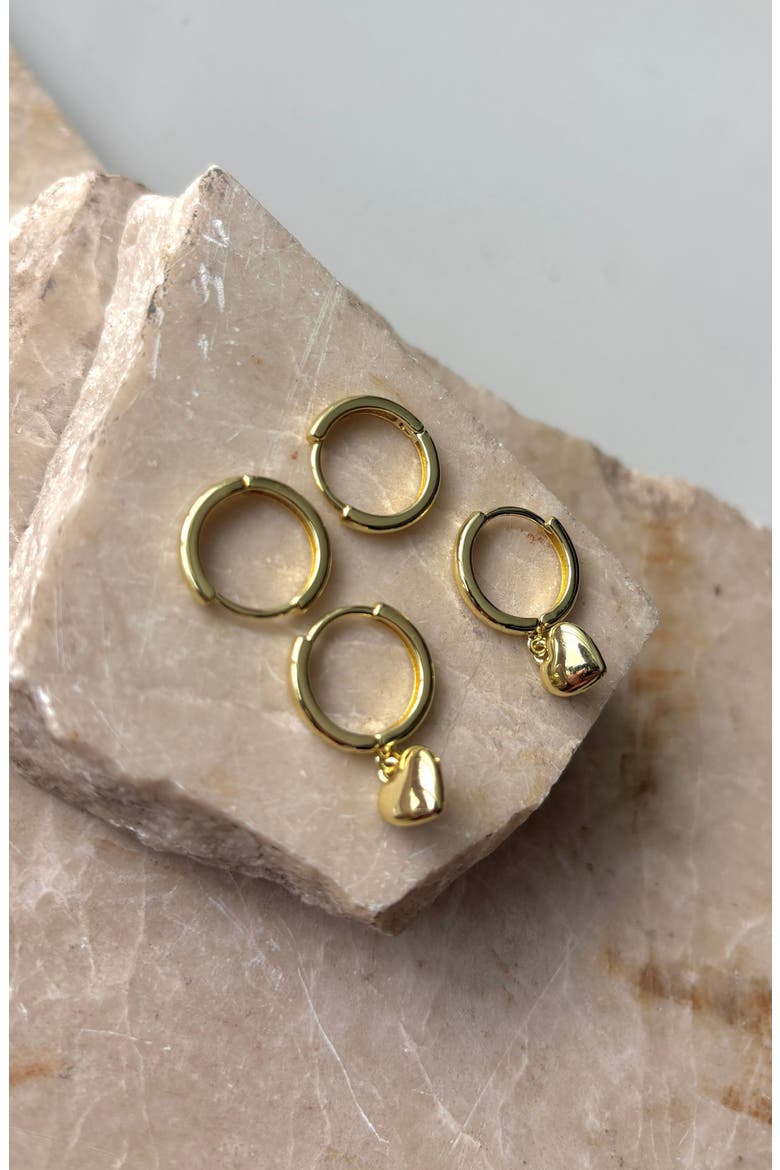 Set of 2 Hoop Earrings, Alternate, color, GOLD