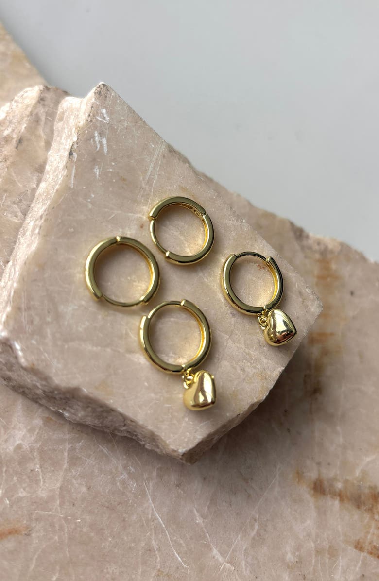 Adornia Set of 2 Hoop Earrings, Alternate, color, Gold