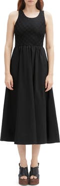 Bardot Bryony Lace & Poplin Midi Dress