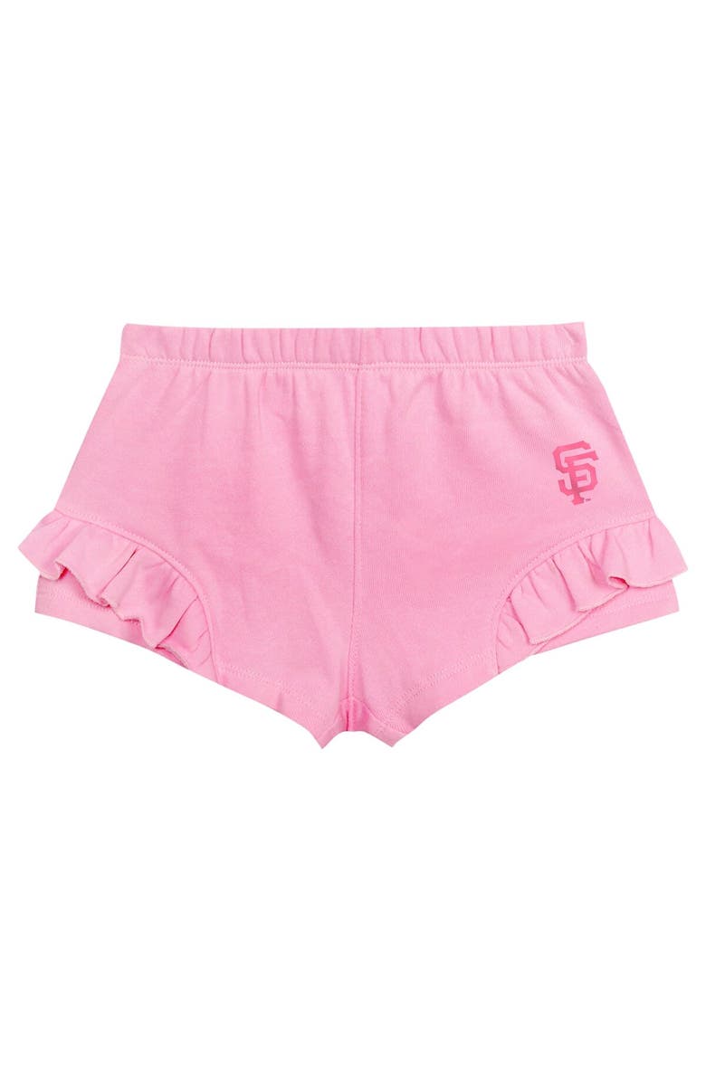 Outerstuff Girls Toddler Fanatics Branded Pink San Francisco Giants Dugout Cute T-Shirt & Shorts Set, Alternate, color,
