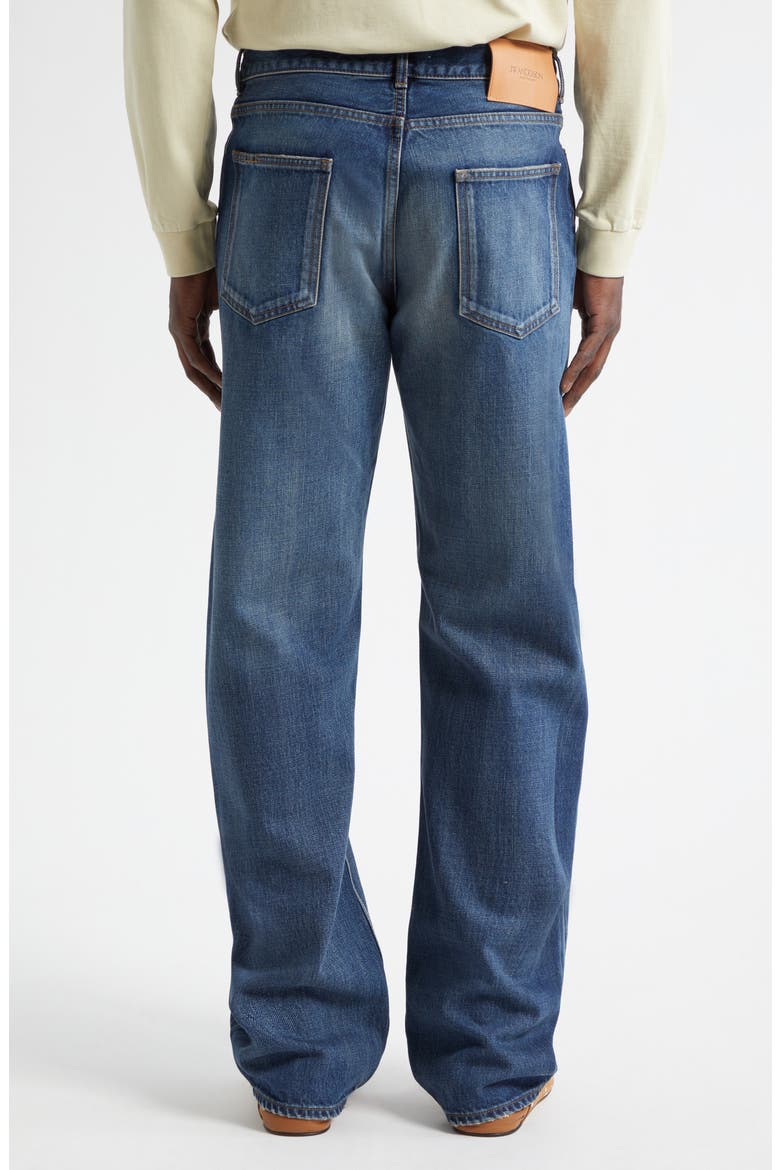 Rip & Repair Straight Leg Selvedge Jeans, Alternate, color, DARK BLUE