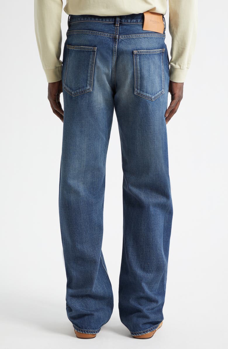 JW Anderson Rip & Repair Straight Leg Selvedge Jeans, Alternate, color, Dark Blue