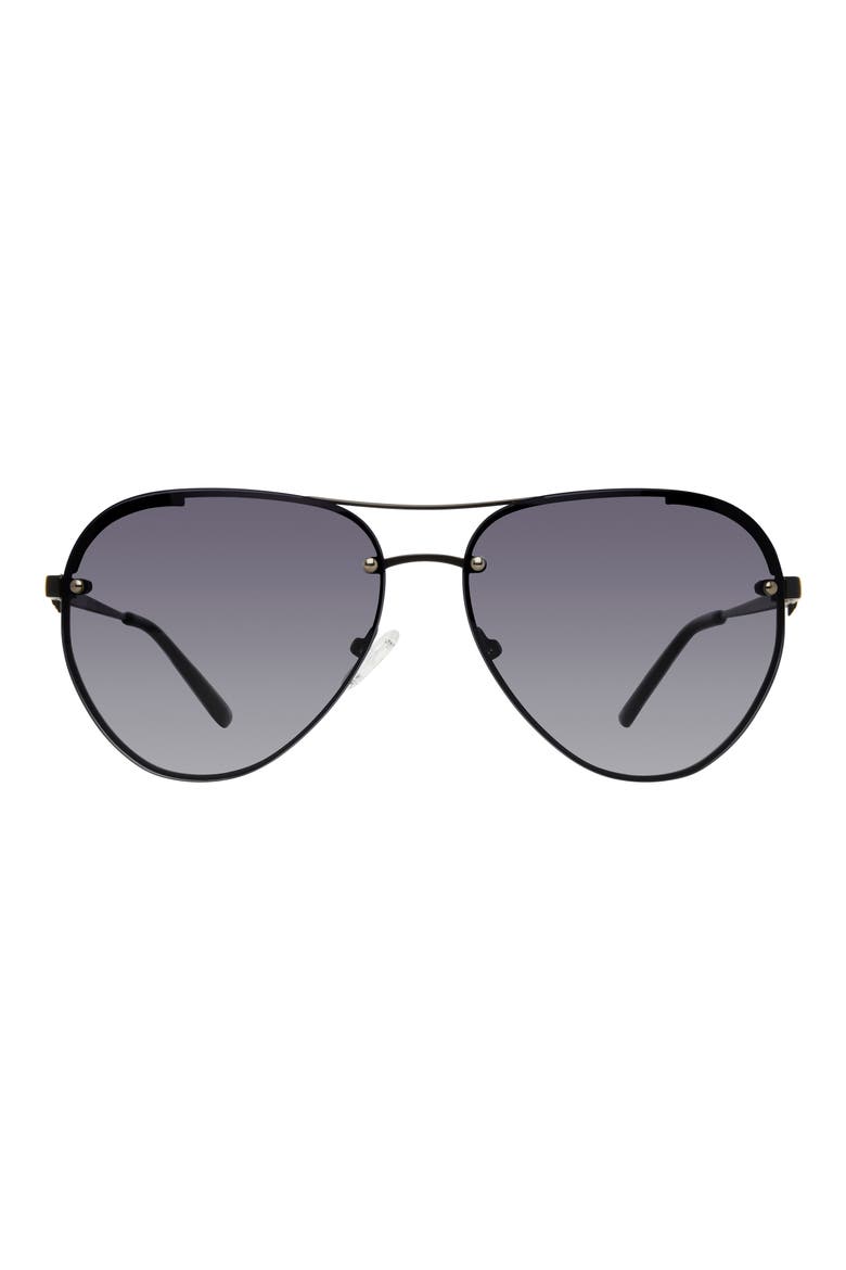 60mm Aviator Sunglasses, Main, color, BLACK/ GRAY GRADIENT