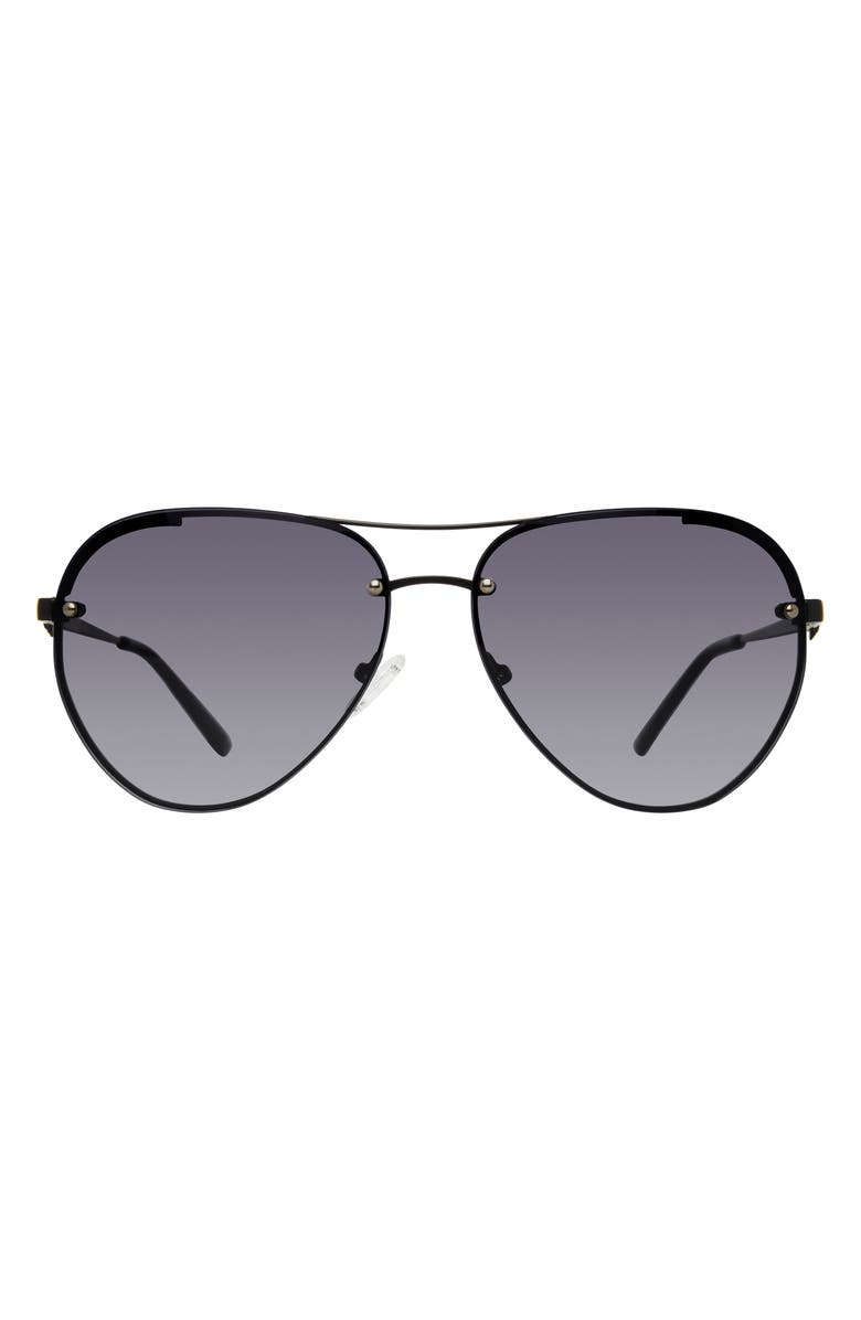 Kurt Geiger London 60mm Aviator Sunglasses, Main, color, Black/ Gray Gradient
