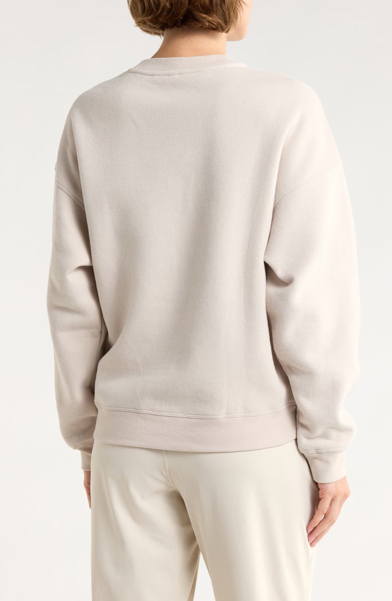 CALVIN KLEIN PERFORMANCE Embroidered Logo Crossover Hem Sweatshirt, Alternate, color, Chalk